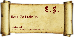 Rau Zoltán névjegykártya